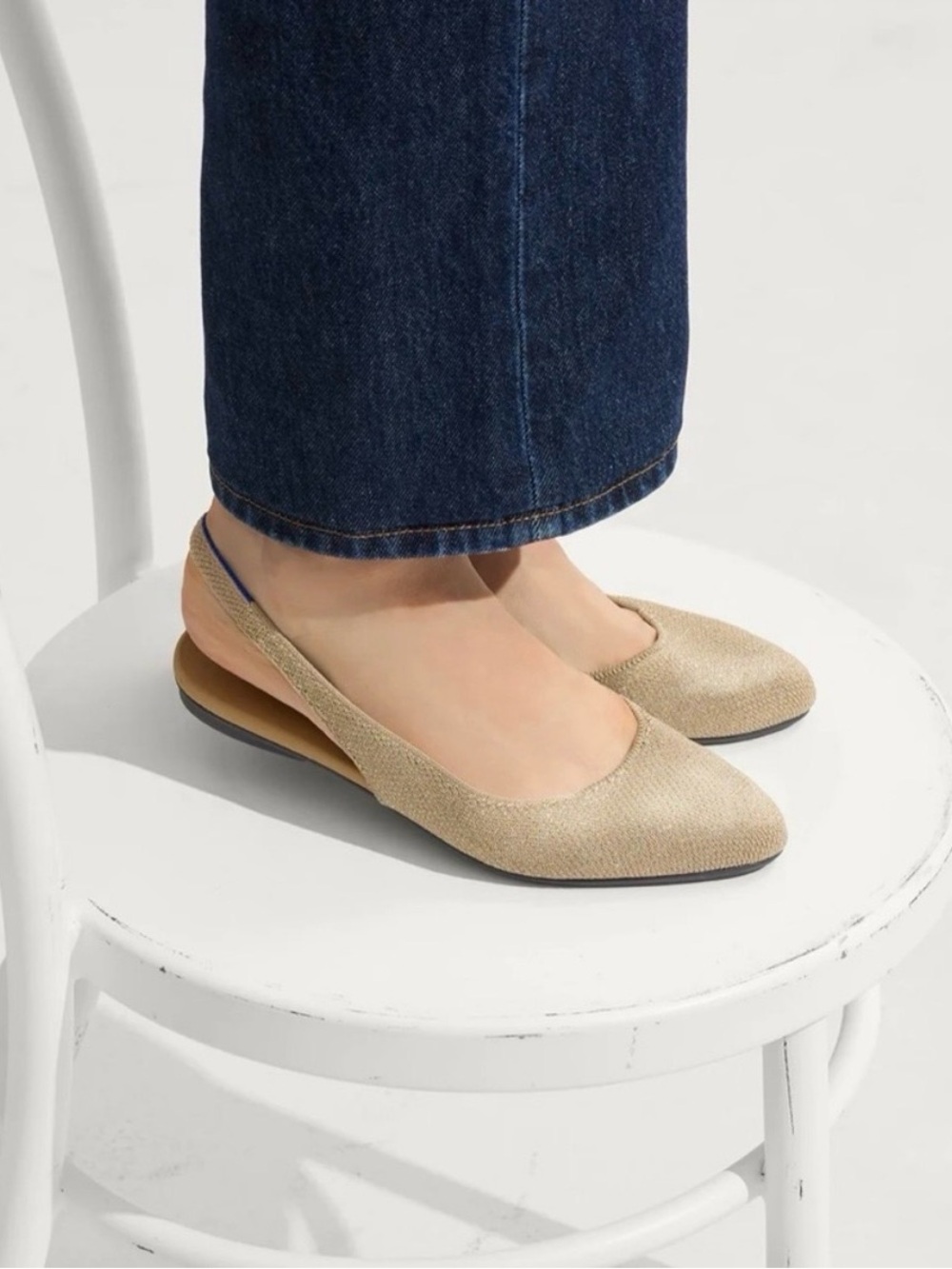 Rothy's The Almond Slingback Metallic Prosecco 9W